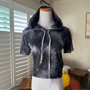 Streetwear Society blue tie dye short sleeve hoodie